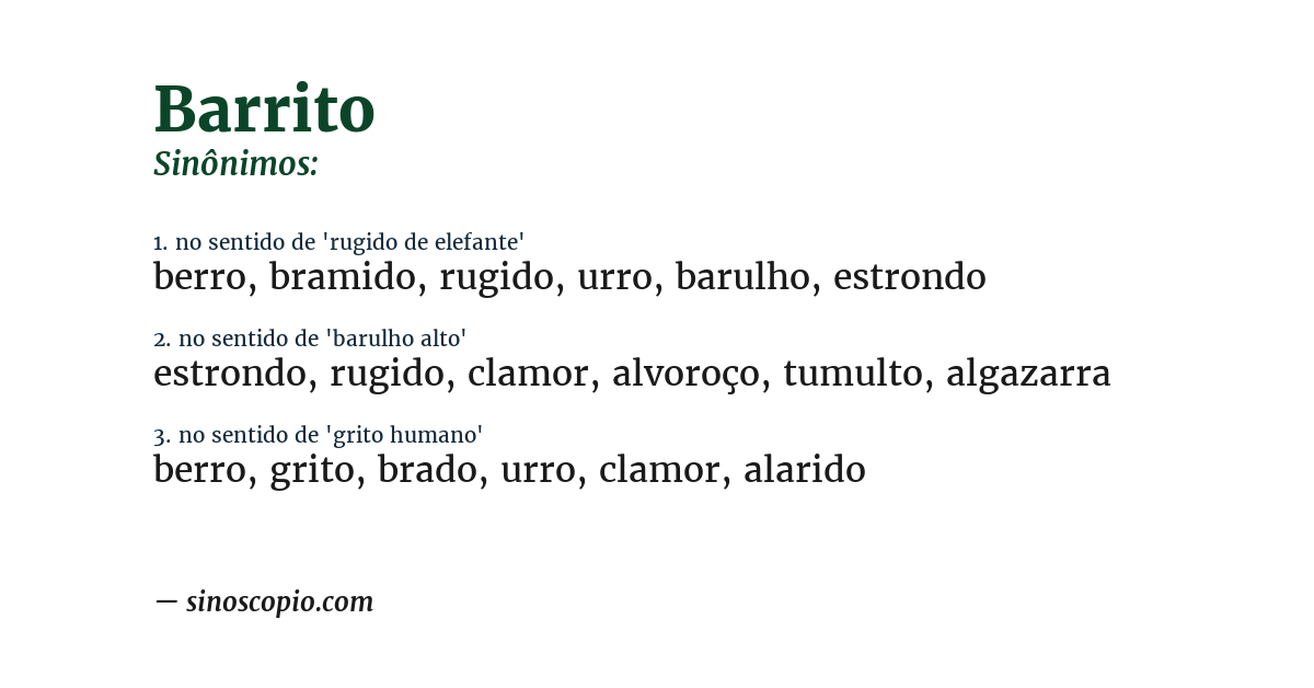 Sinônimo de barrito