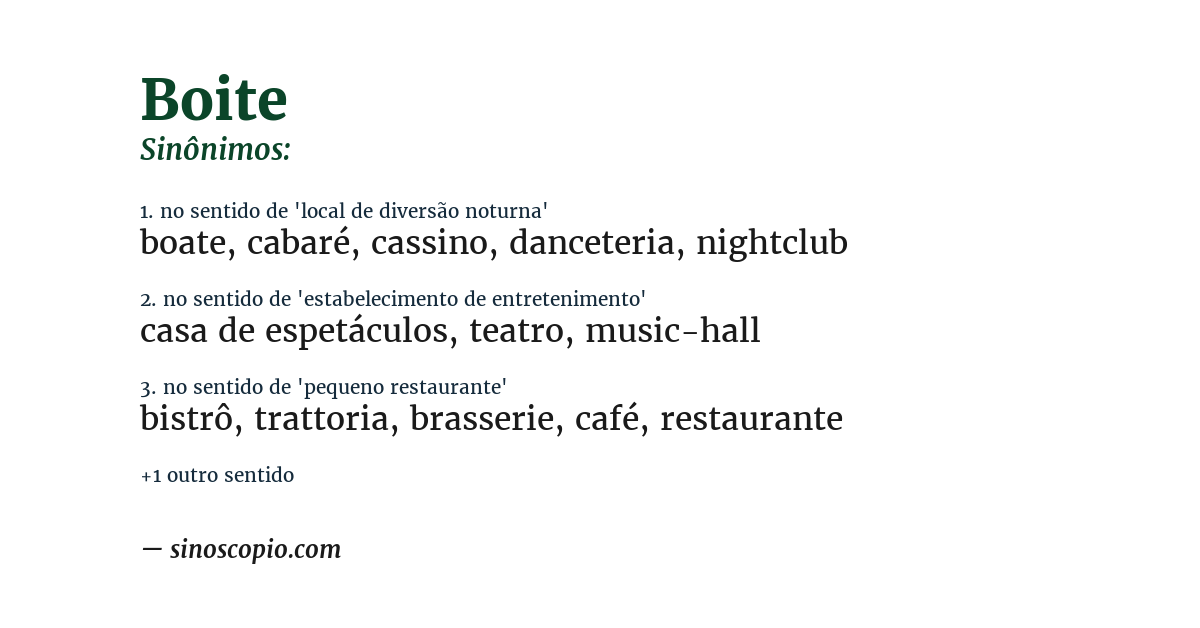 Sinônimo de boite