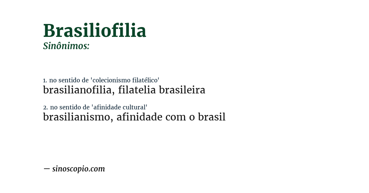 Sinônimo de brasiliofilia