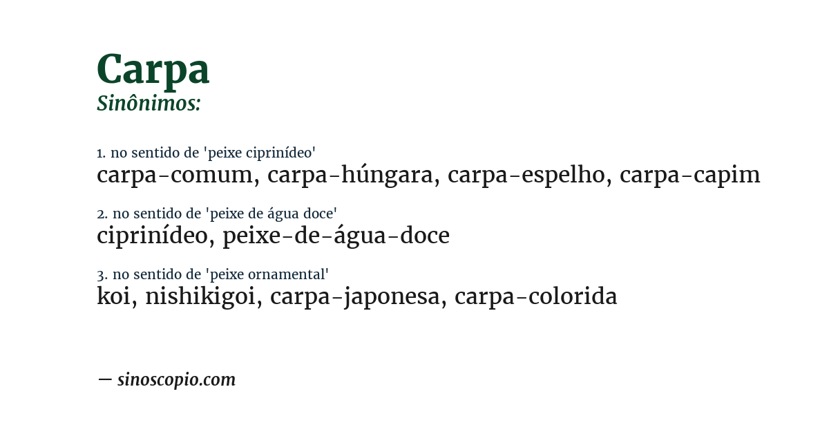 Sinônimo de carpa