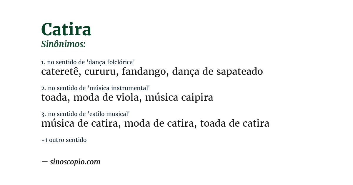 Sinônimo de catira