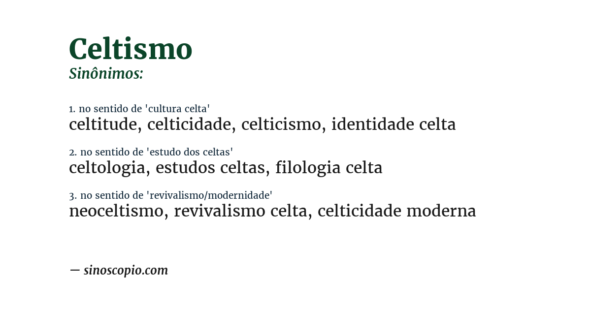 Sinônimo de celtismo
