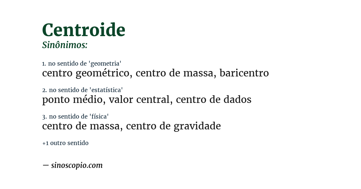 Sinônimo de centroide