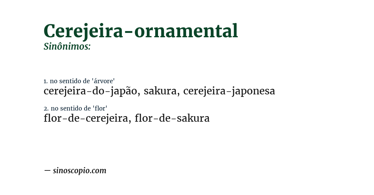 Sinônimo de cerejeira-ornamental