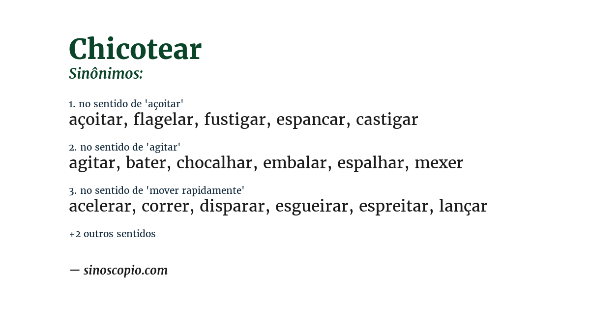 Sinônimo de chicotear