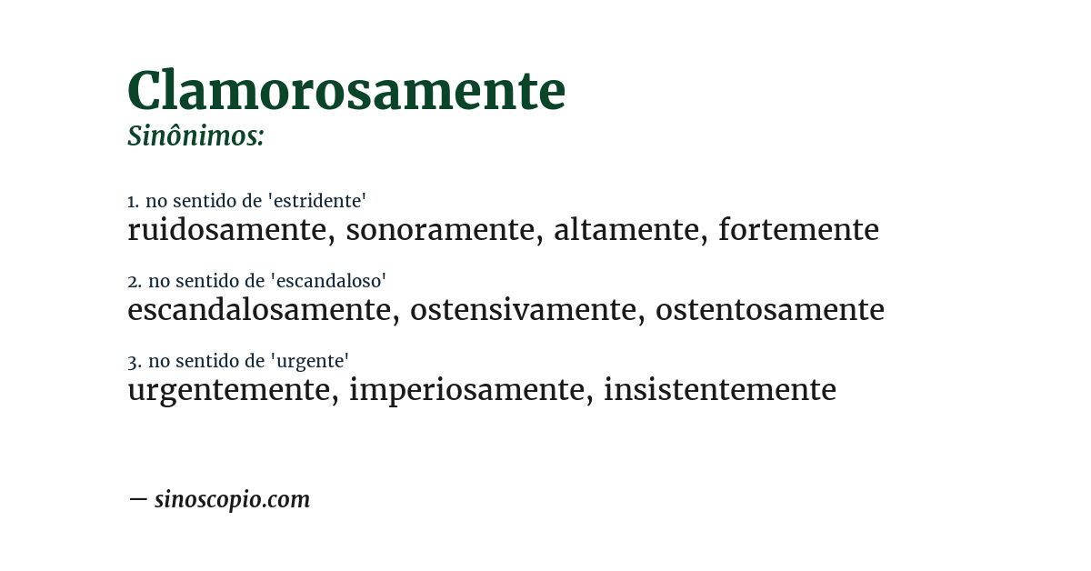 Sinônimo de clamorosamente