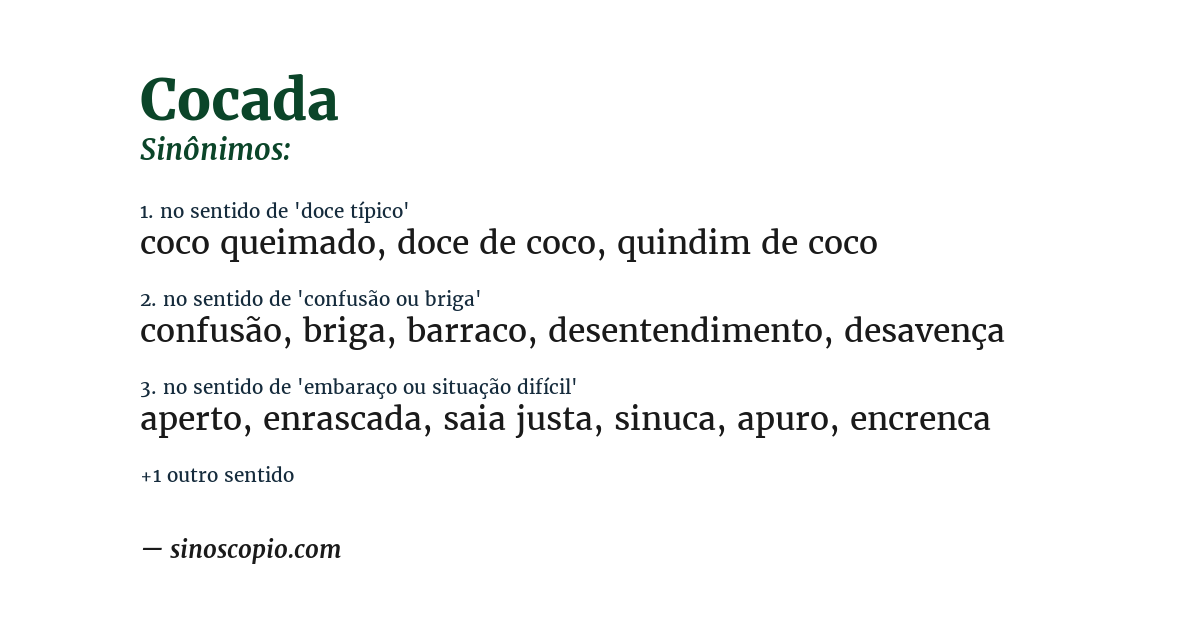 Sinônimo de cocada