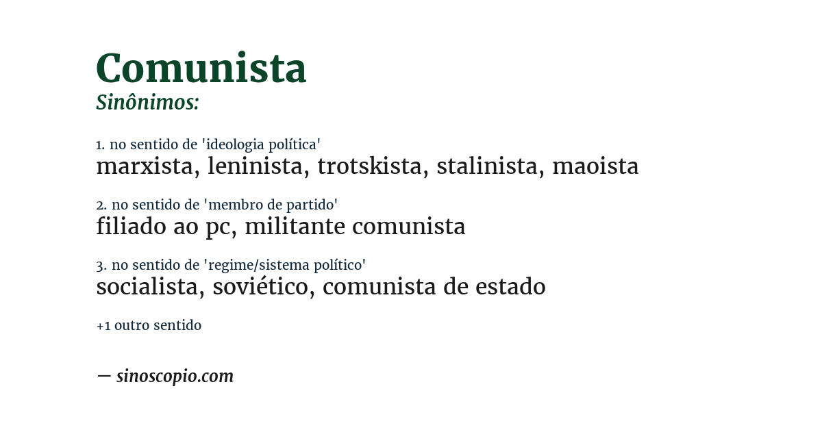 Sinônimo de comunista