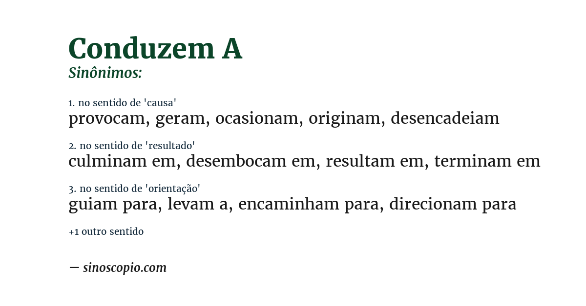 Sinônimo de conduzem a