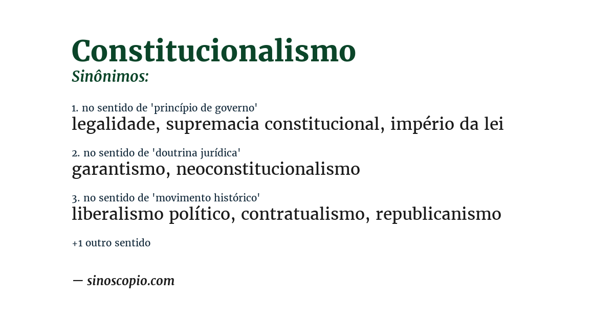Sinônimo de constitucionalismo