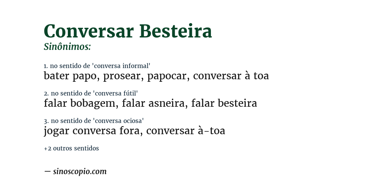 Sinônimo de conversar besteira