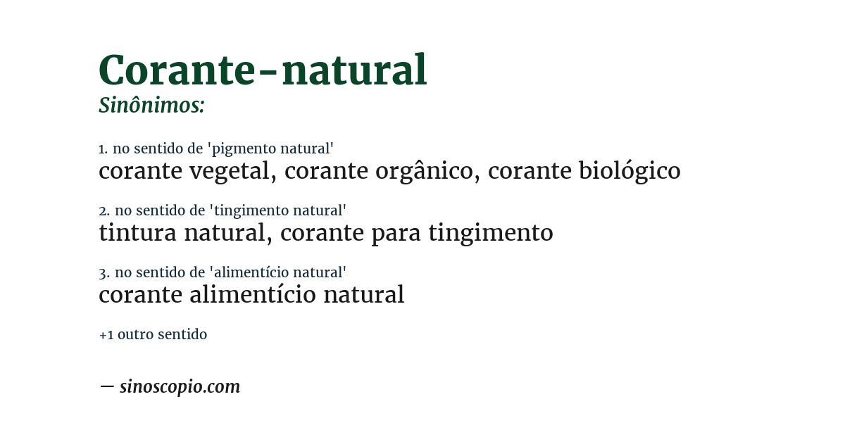 Sinônimo de corante-natural