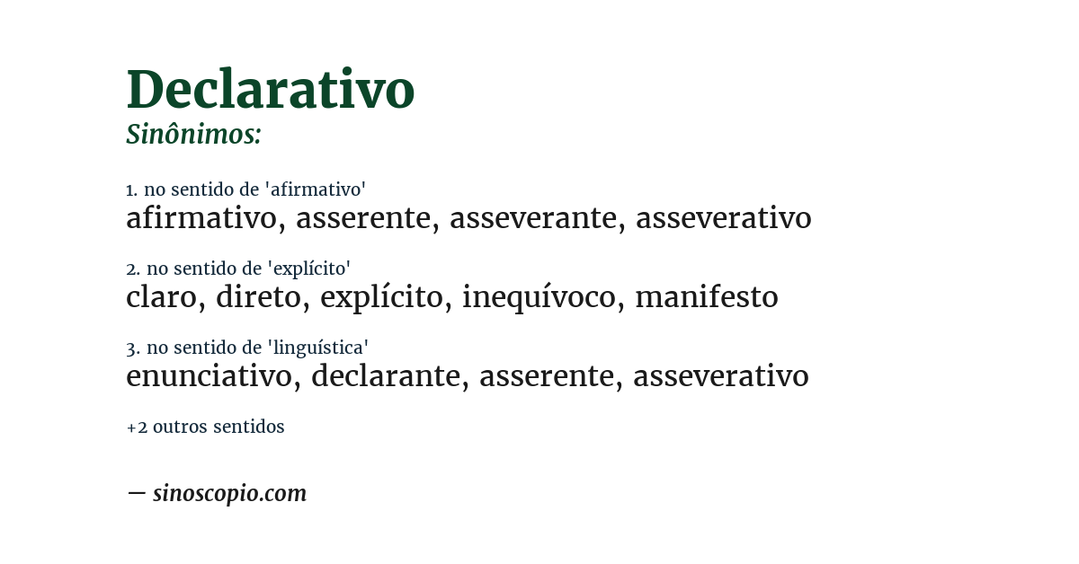 Sinônimo de declarativo