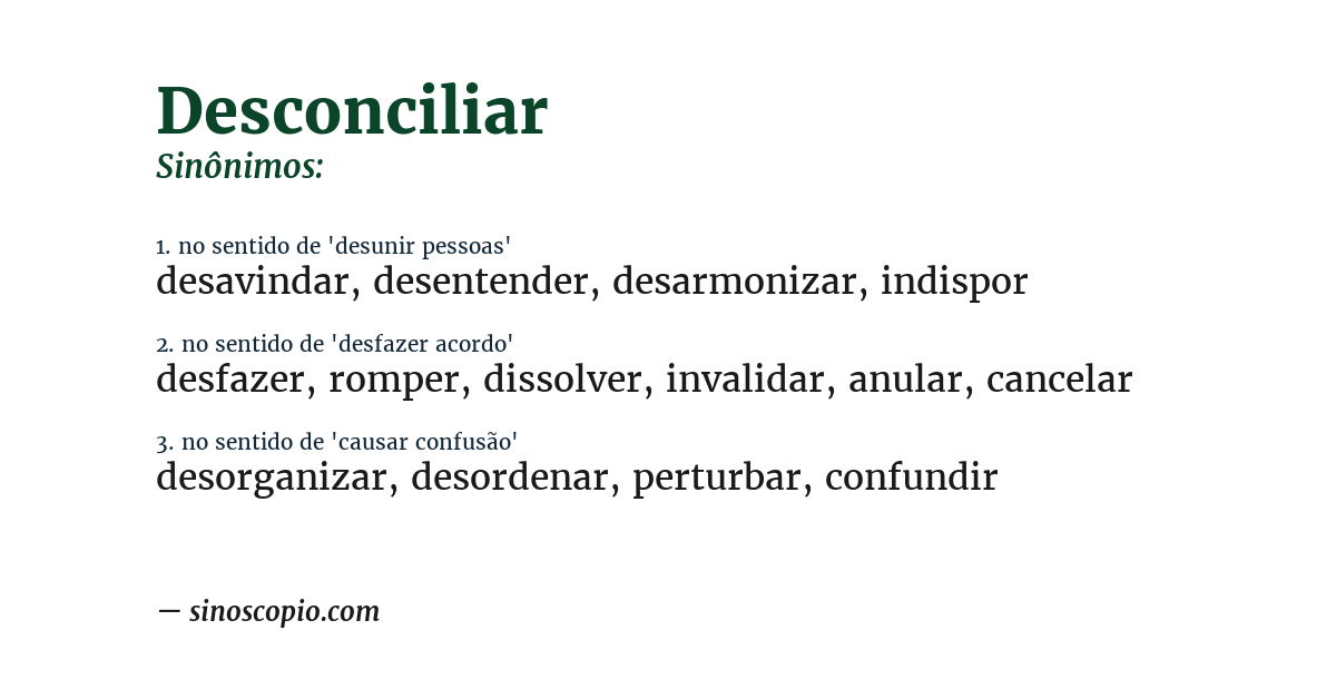 Sinônimo de desconciliar