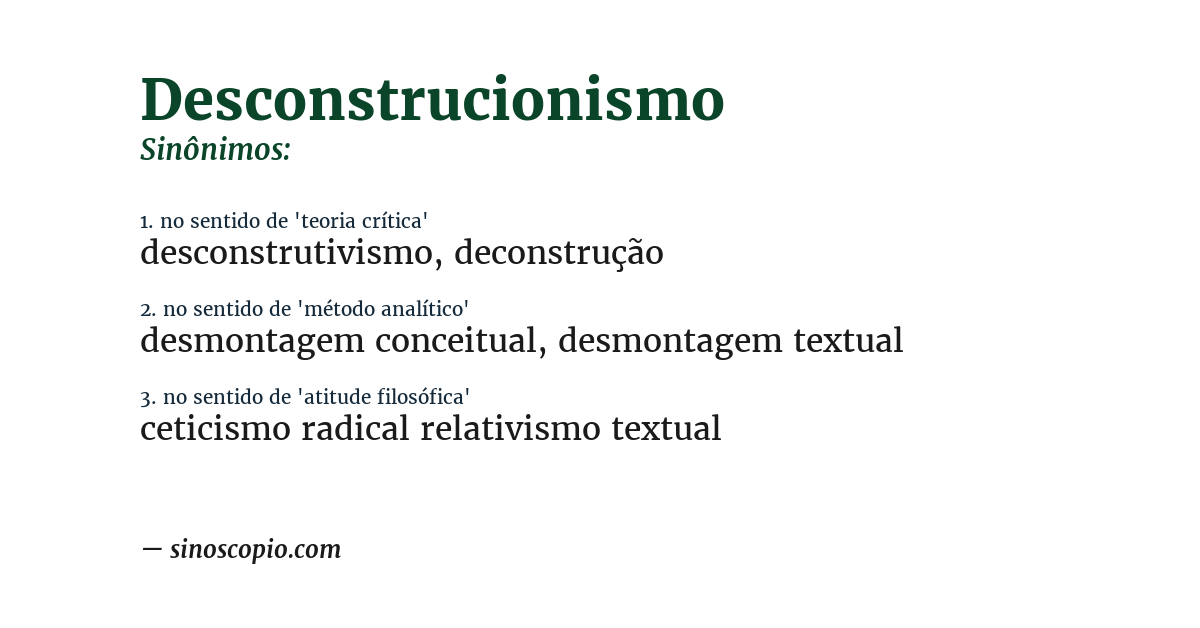 Sinônimo de desconstrucionismo