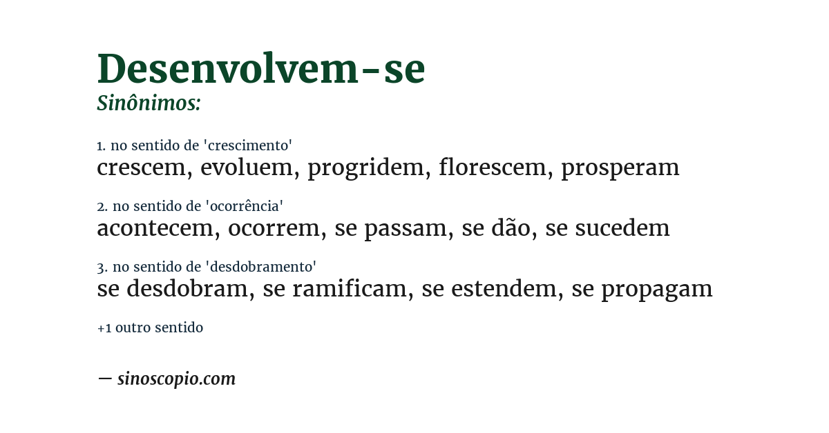 Sinônimo de desenvolvem-se
