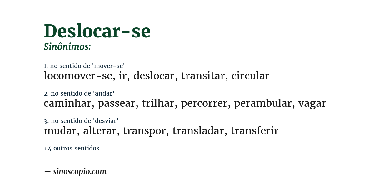 Sinônimo de deslocar-se