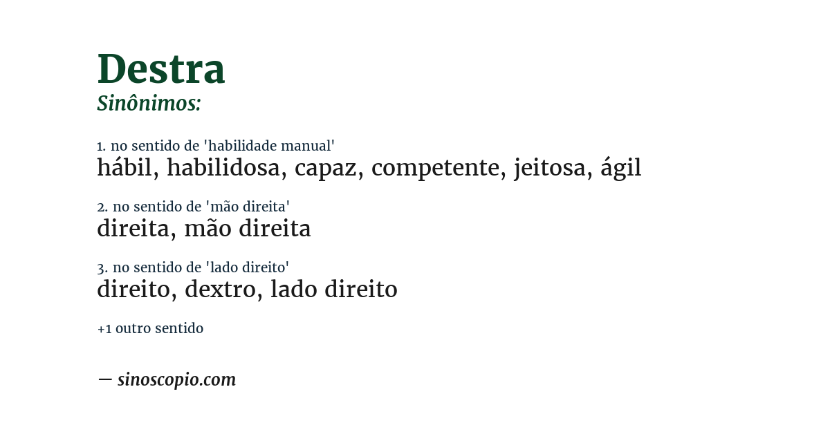 Sinônimo de destra
