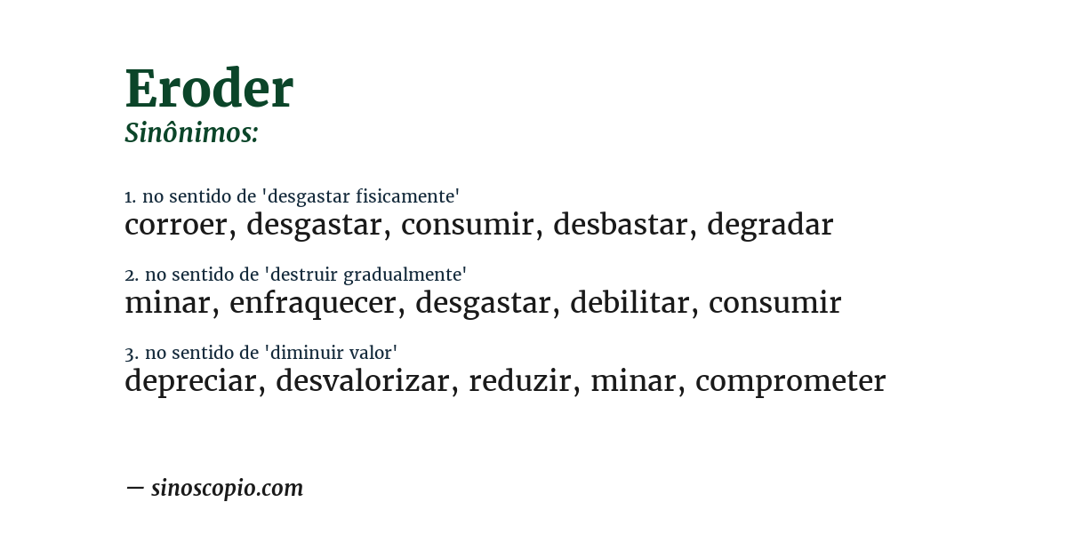 Sinônimo de eroder