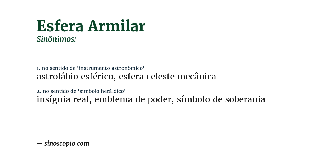 Sinônimo de esfera armilar