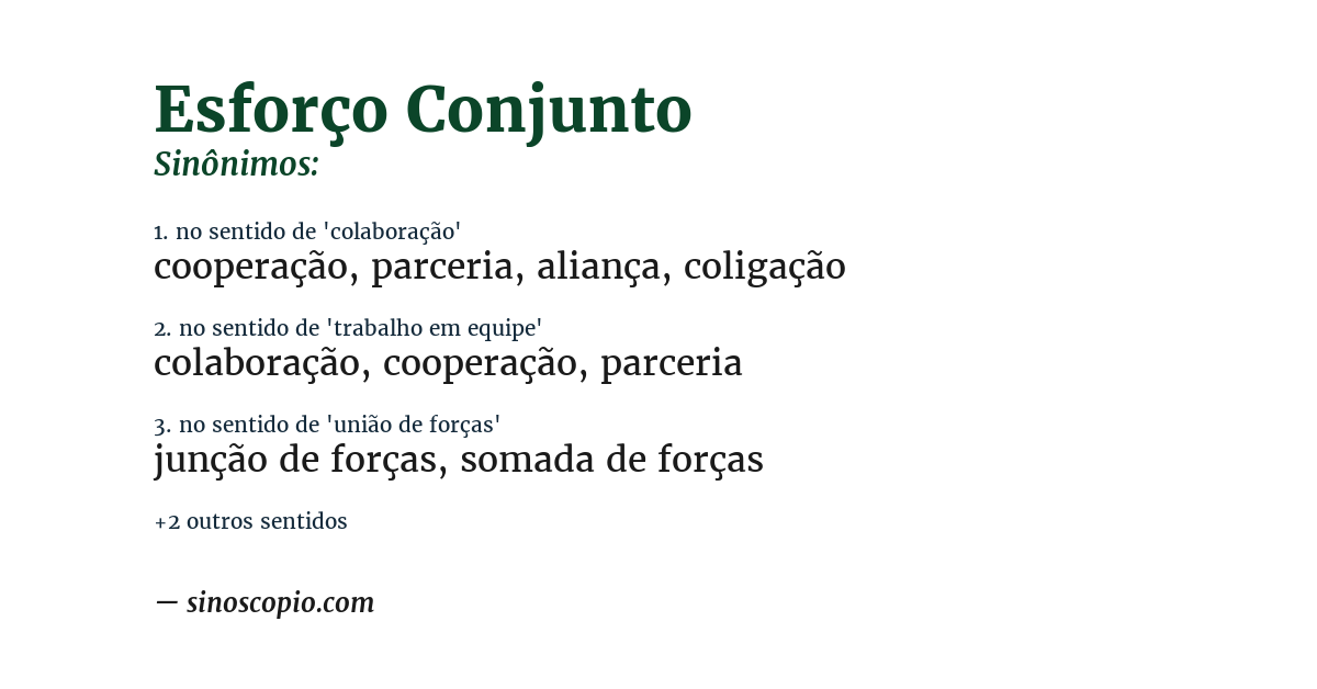 Sinônimo de esforço conjunto