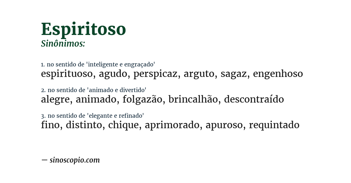 Sinônimo de espiritoso
