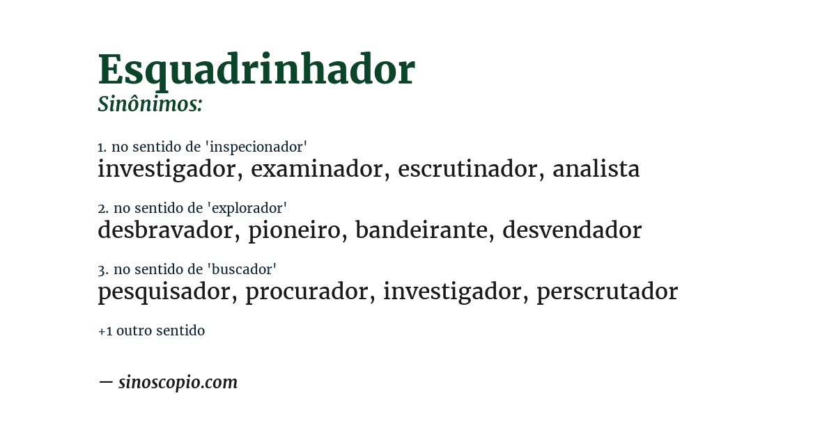 Sinônimo de esquadrinhador