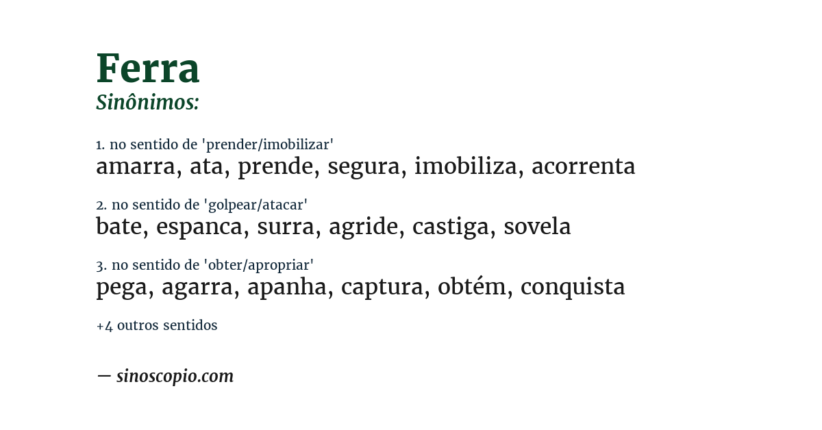 Sinônimo de ferra
