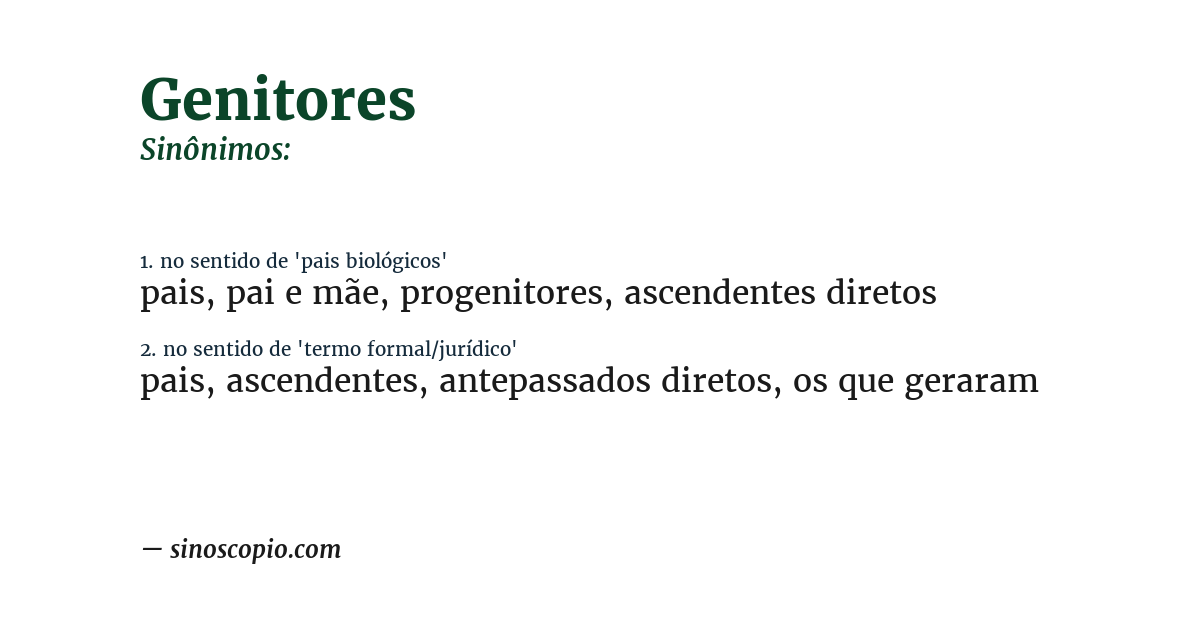 Sinônimo de genitores