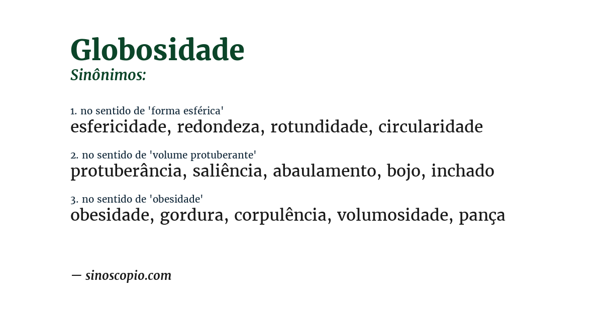 Sinônimo de globosidade