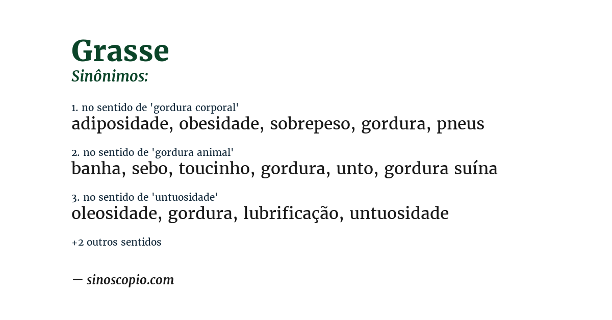 Sinônimo de grasse