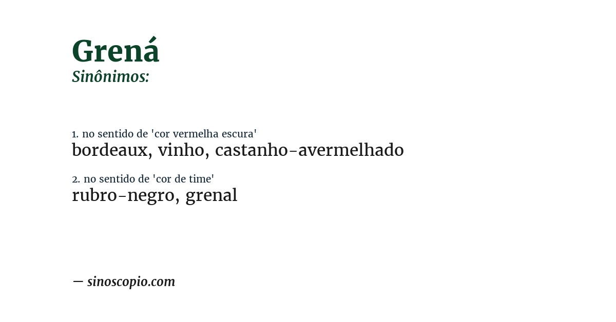 Sinônimo de grená