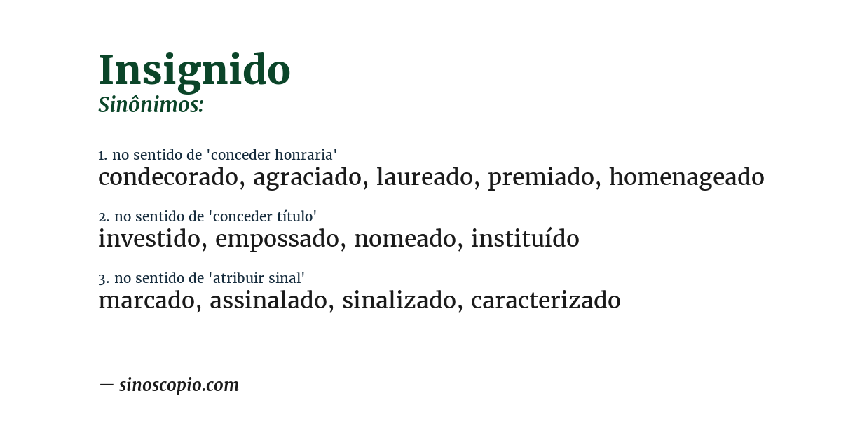 Sinônimo de insignido