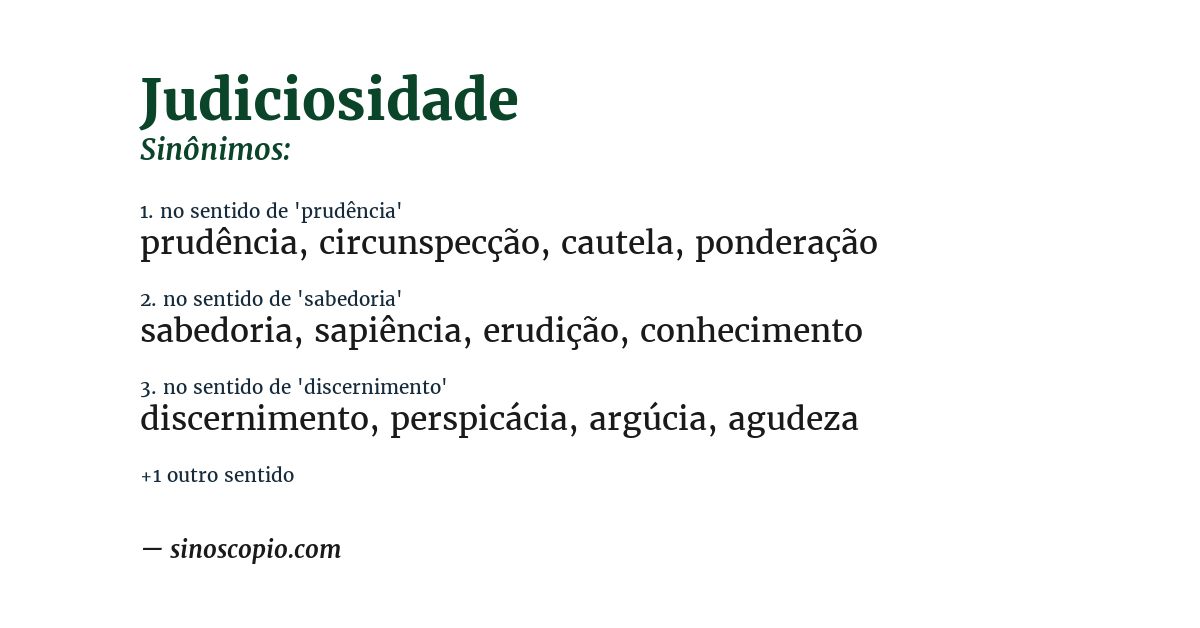 Sinônimo de judiciosidade