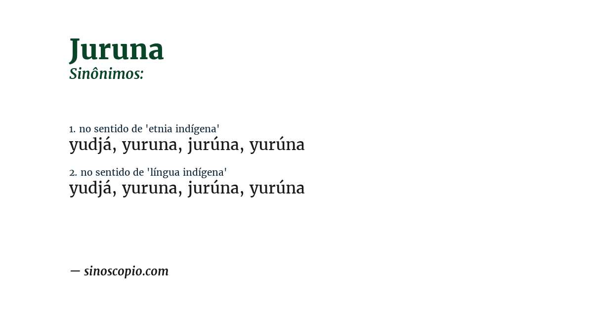 Sinônimo de juruna