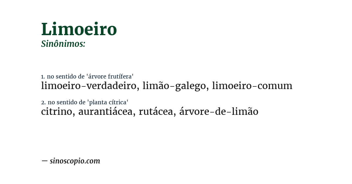 Sinônimo de limoeiro