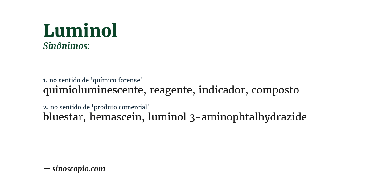 Sinônimo de luminol