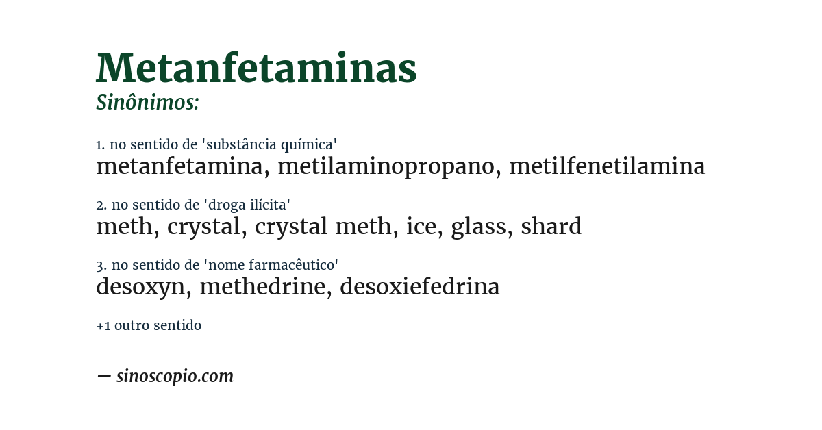 Sinônimo de metanfetaminas