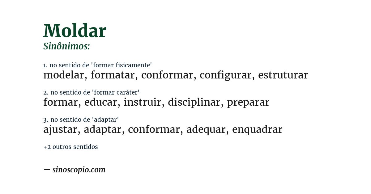 Sinônimo de moldar