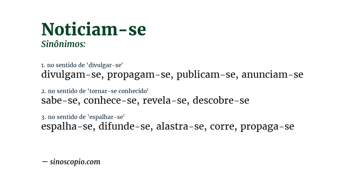 Sinônimo de noticiam-se