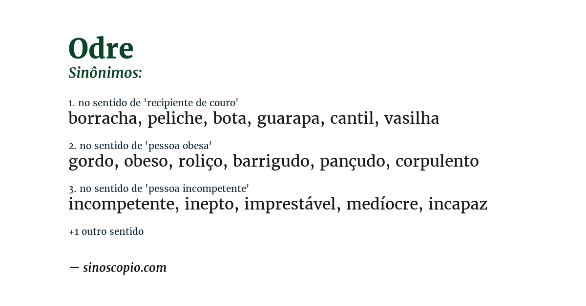 Sinônimo de odre