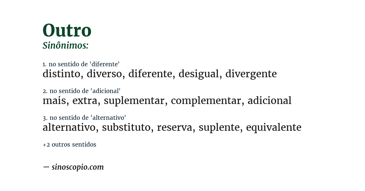 Sinônimo de outro