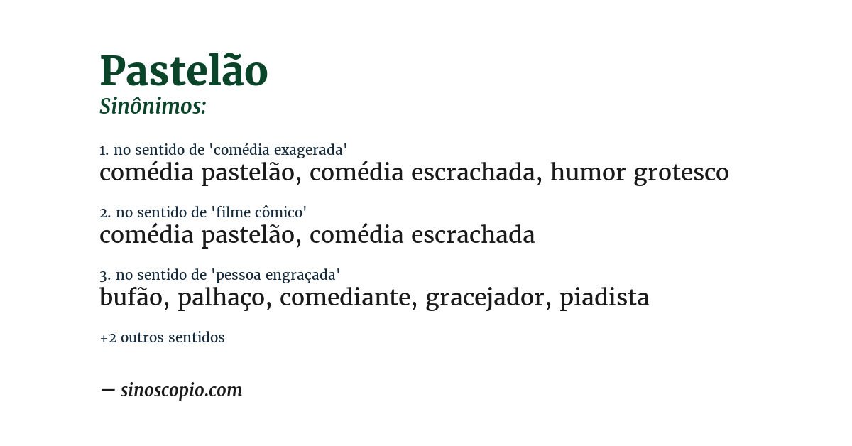 Sinônimo de pastelão