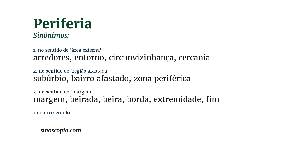 Sinônimo de periferia