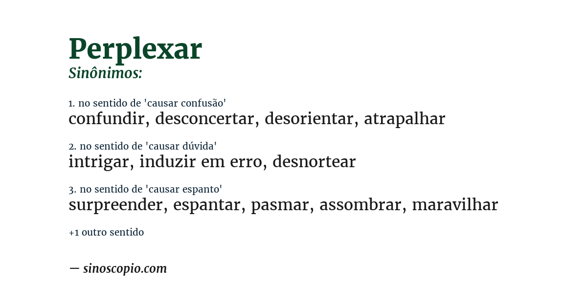 Sinônimo de perplexar