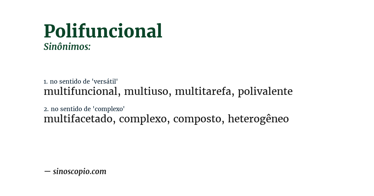 Sinônimo de polifuncional