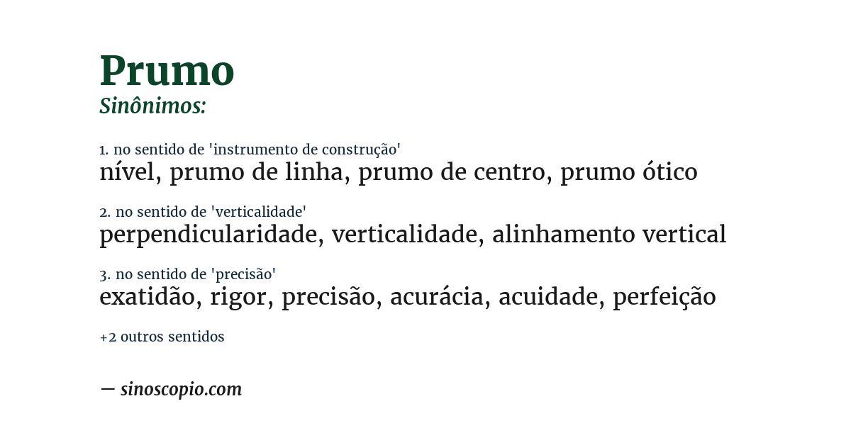Sinônimo de prumo