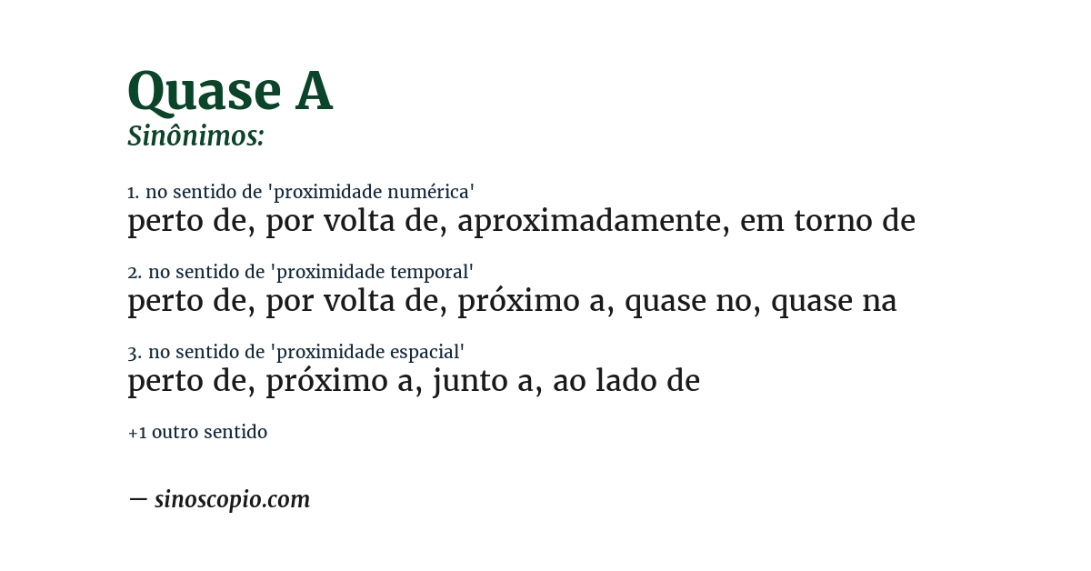 Sinônimo de quase a