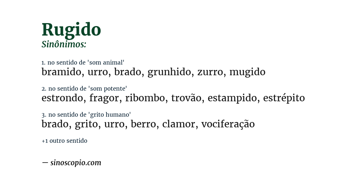 Sinônimo de rugido