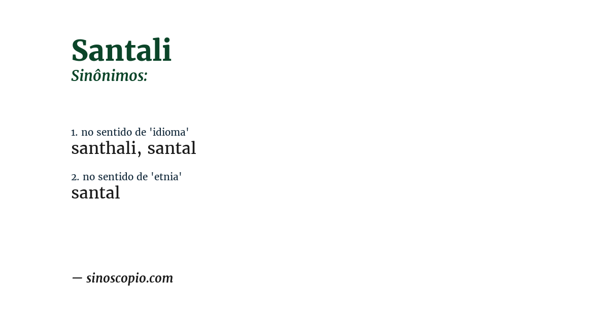 Sinônimo de santali